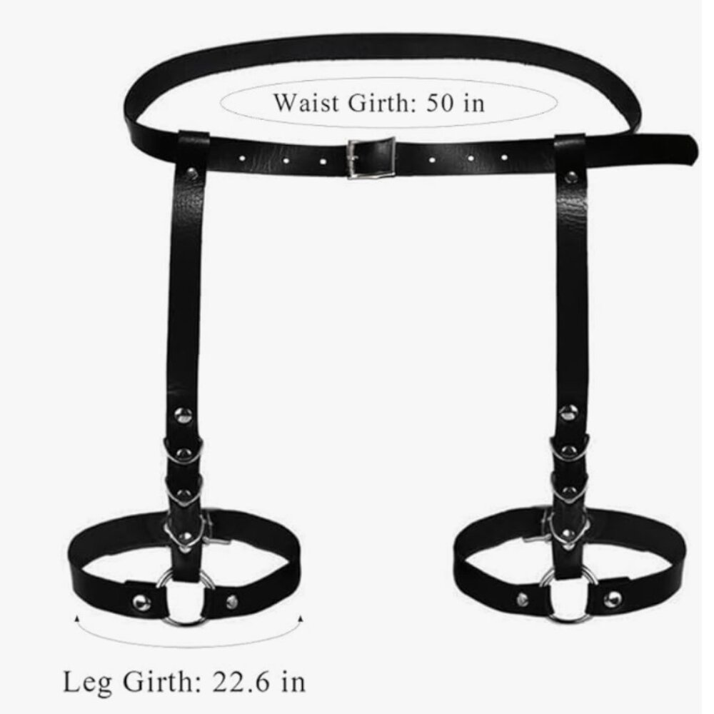 BELLY Waist Belt Leather Strap Body Harness Leg Garter Bondage Cosplay BDSM NEW - Picture 5 of 5